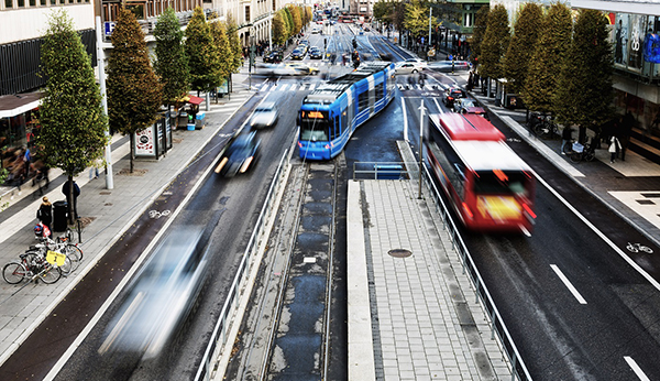 Stadstrafik (kollektivtrafik, cykel, gång, bil)