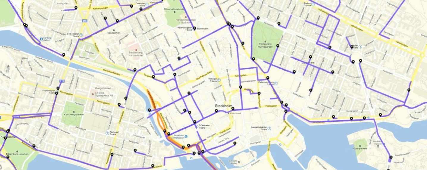 Vehicle trajectories from GPS data.